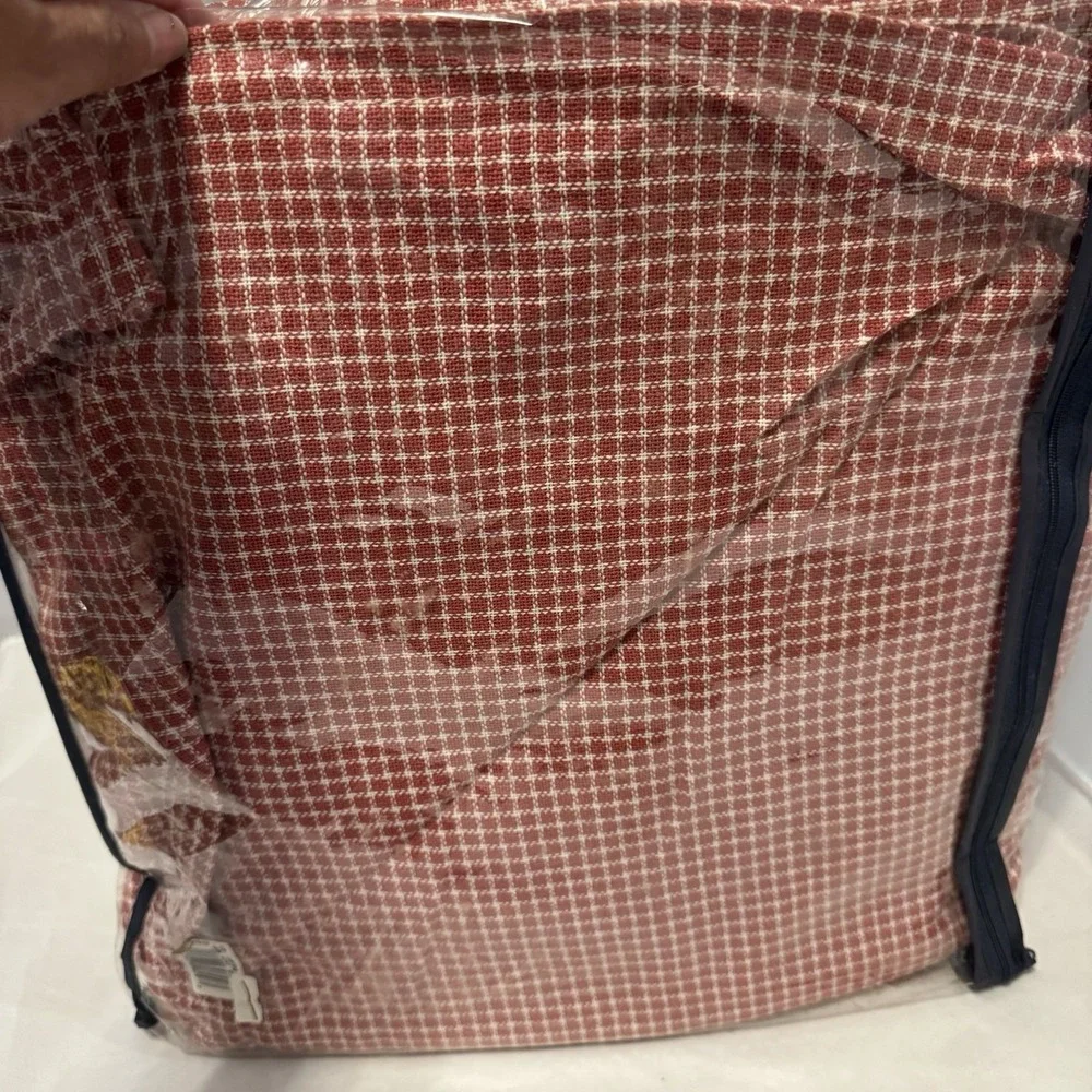 Vintage Polo Ralph Lauren Blanket Red White Gingham 100% Cotton 108x90 King New!